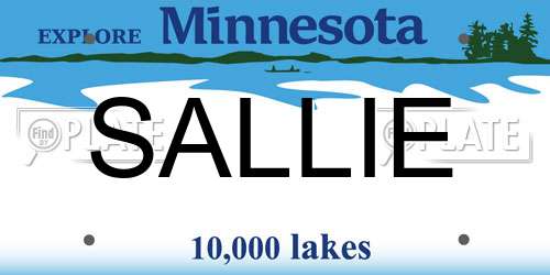 SALLIE Minnesota License Plate