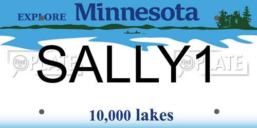 SALLY1 Minnesota License Plate