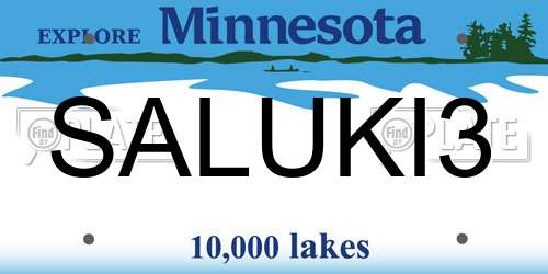 SALUKI3 Minnesota License Plate