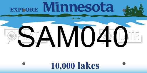 SAM040 Minnesota License Plate