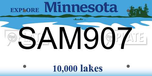 SAM907 Minnesota License Plate