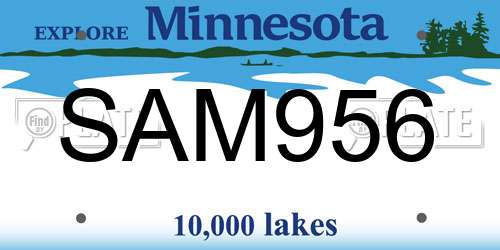 SAM956 Minnesota License Plate