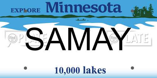 SAMAY Minnesota License Plate