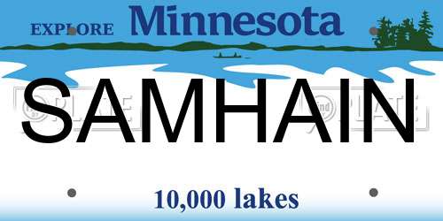 SAMHAIN Minnesota License Plate