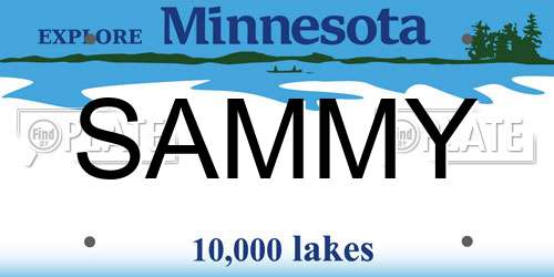 SAMMY Minnesota License Plate
