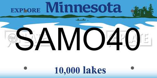 SAMO40 Minnesota License Plate