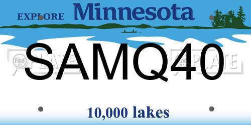 SAMQ40 Minnesota License Plate