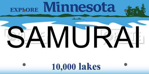 SAMURAI Minnesota License Plate
