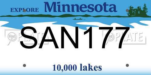 SAN177 Minnesota License Plate