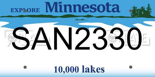 SAN2330 Minnesota License Plate