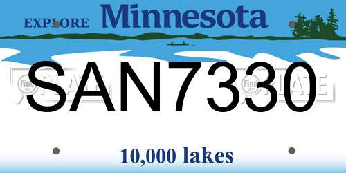 SAN7330 Minnesota License Plate