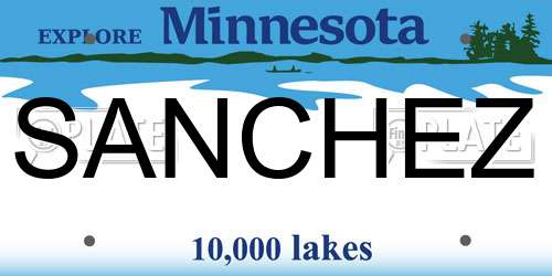 SANCHEZ Minnesota License Plate