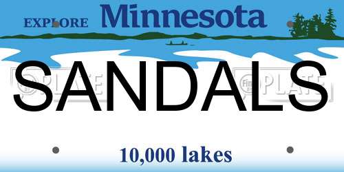 SANDALS Minnesota License Plate