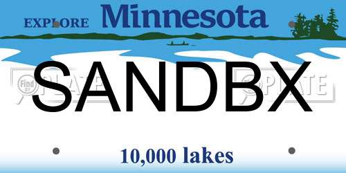 SANDBX Minnesota License Plate