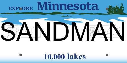 SANDMAN Minnesota License Plate