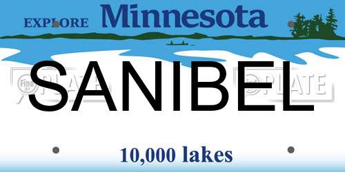 SANIBEL Minnesota License Plate