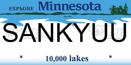 SANKYUU Minnesota License Plate