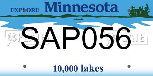SAP056 Minnesota License Plate