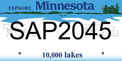 SAP2045 Minnesota License Plate