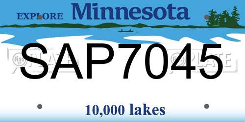 SAP7045 Minnesota License Plate