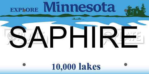 SAPHIRE Minnesota License Plate