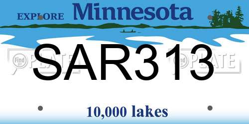 SAR313 Minnesota License Plate