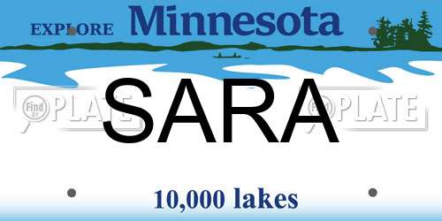SARA Minnesota License Plate