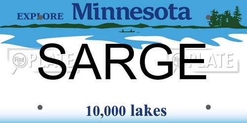 SARGE Minnesota License Plate