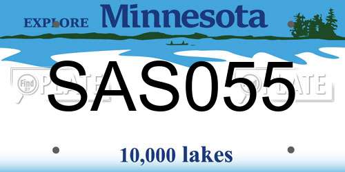 SAS055 Minnesota License Plate