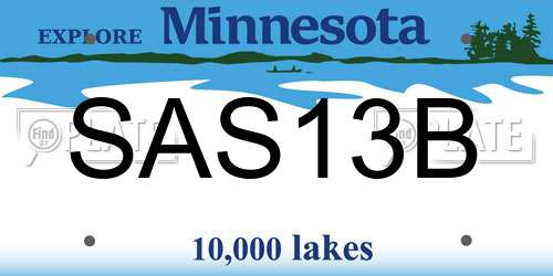 SAS13B Minnesota License Plate