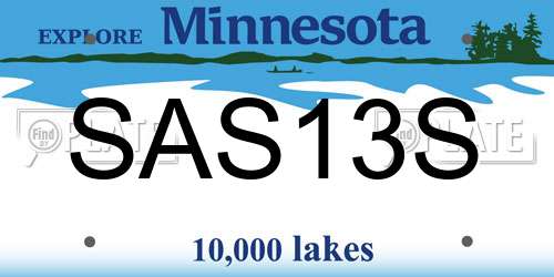 SAS13S Minnesota License Plate