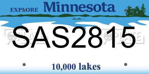 SAS2815 Minnesota License Plate