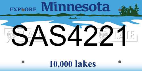 SAS4221 Minnesota License Plate