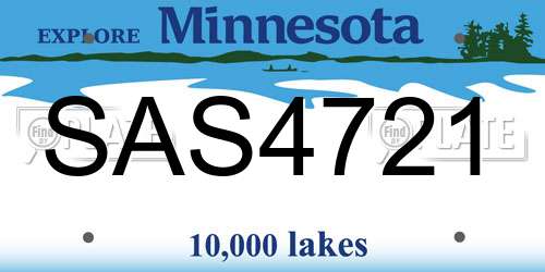 SAS4721 Minnesota License Plate