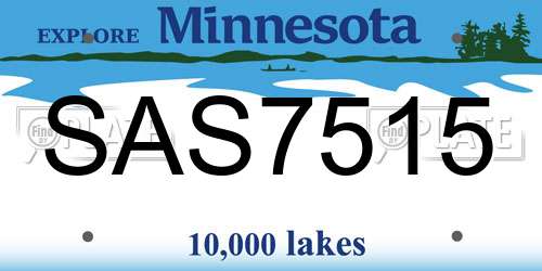 SAS7515 Minnesota License Plate