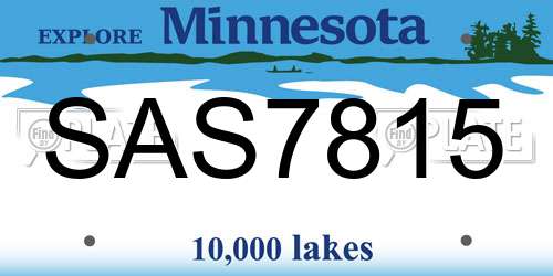 SAS7815 Minnesota License Plate