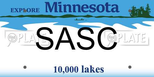 SASC Minnesota License Plate