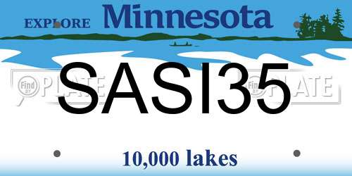 SASI35 Minnesota License Plate