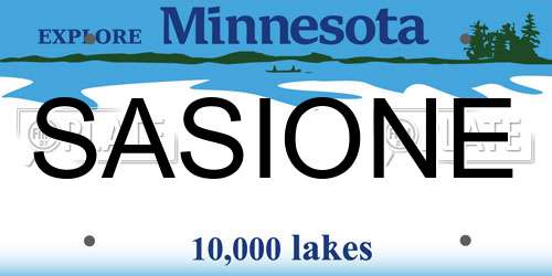 SASIONE Minnesota License Plate