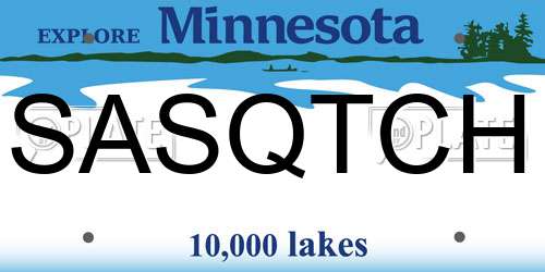 SASQTCH Minnesota License Plate