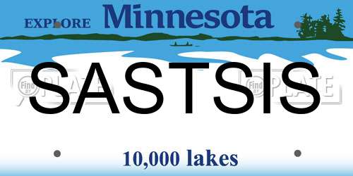 SASTSIS Minnesota License Plate