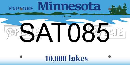 SAT085 Minnesota License Plate