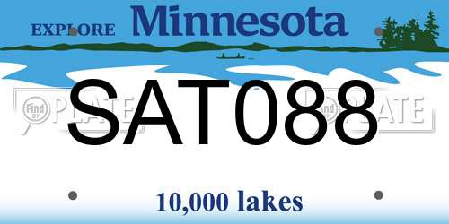 SAT088 Minnesota License Plate