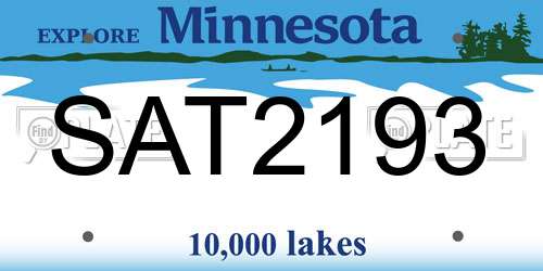 SAT2193 Minnesota License Plate