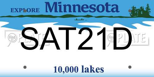 SAT21D Minnesota License Plate