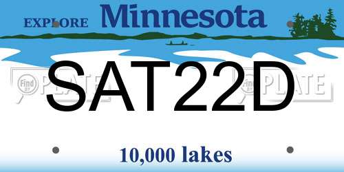 SAT22D Minnesota License Plate