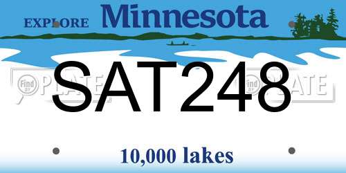 SAT248 Minnesota License Plate
