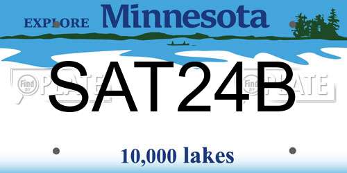 SAT24B Minnesota License Plate