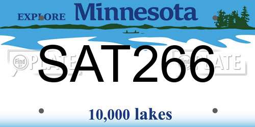SAT266 Minnesota License Plate