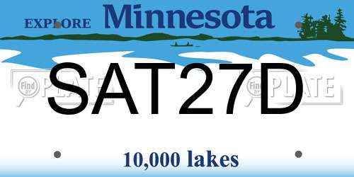 SAT27D Minnesota License Plate